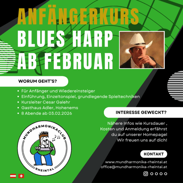 Anfängerkurs Blues Harp - 8 Abende
