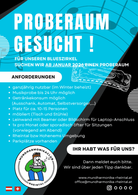 Proberaum für Blueszirkel gesucht